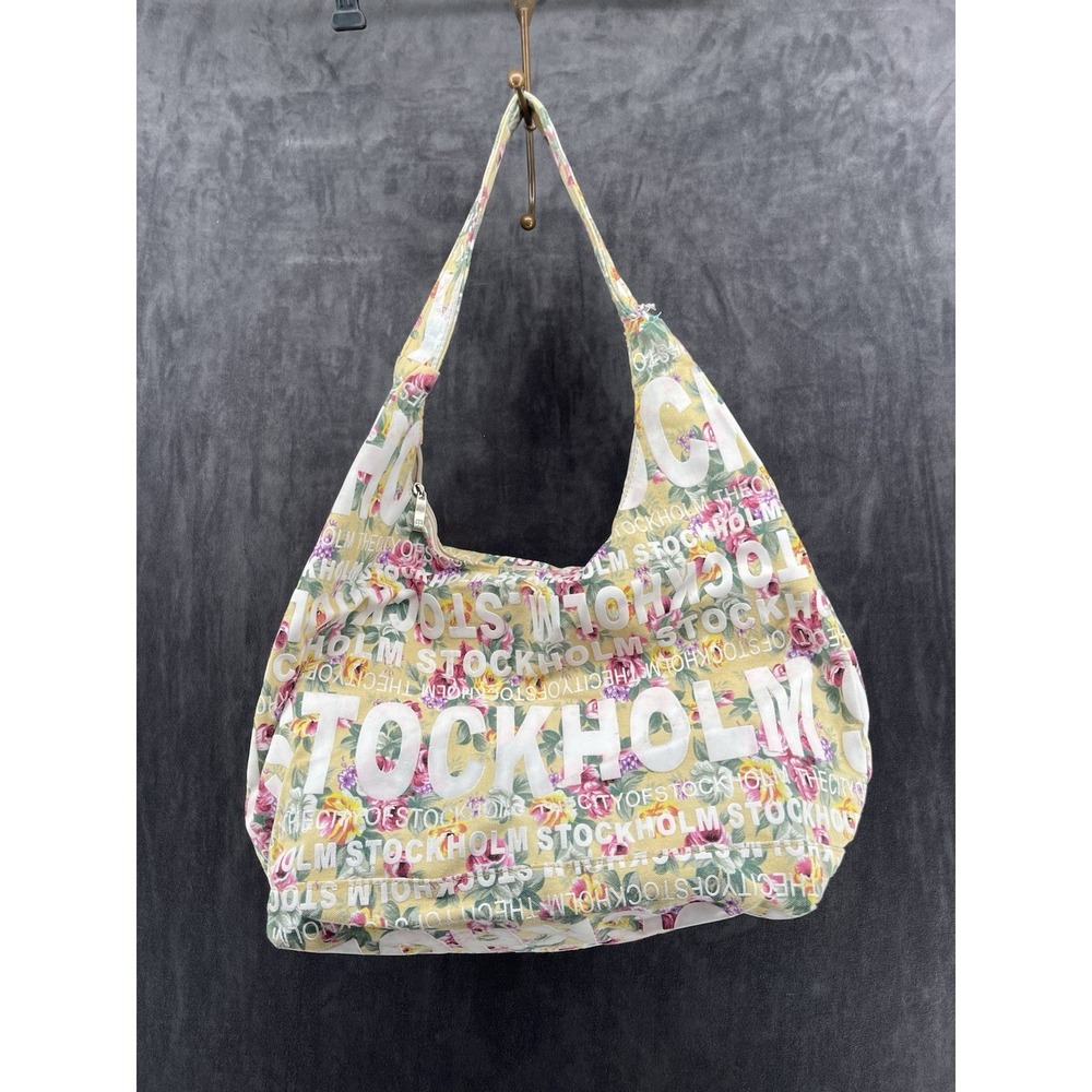 Robin Ruth Stockholm Sweden Floral Canvas Hobo Shoulder‎ Bag Souvenir Travel